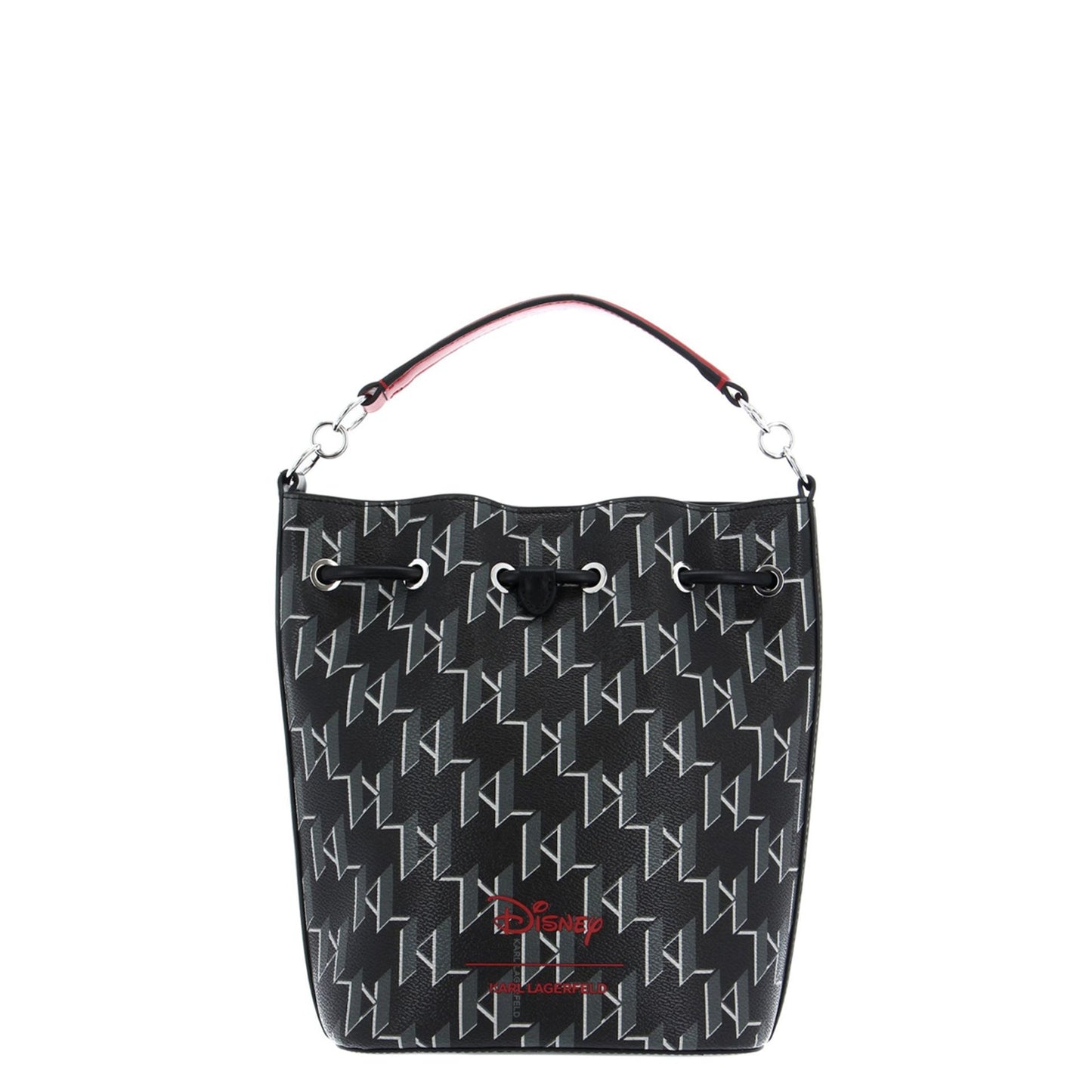 Karl Lagerfeld Monogram Shoulder Bag – Black/Red with Karl Iconic Patch