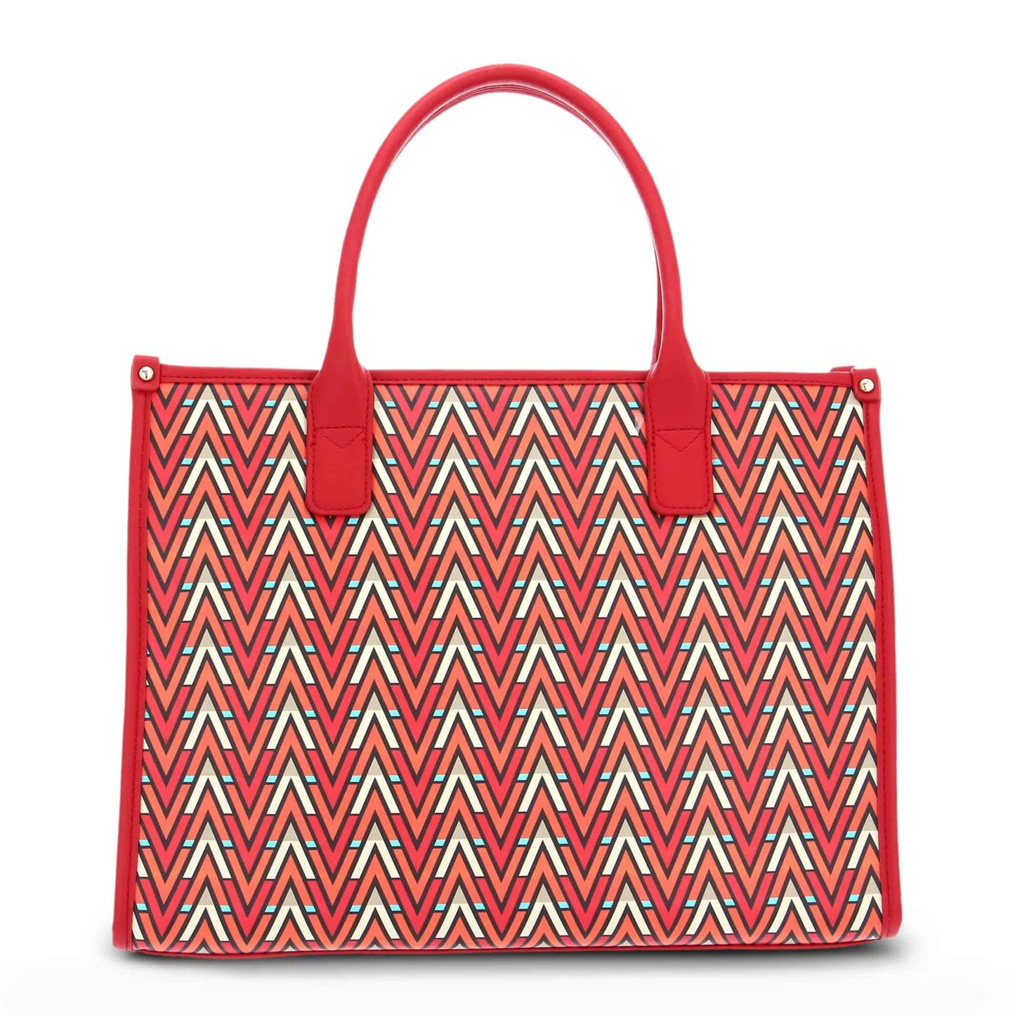 Valentino by Mario Valentino Red Chevron Shopping Bag