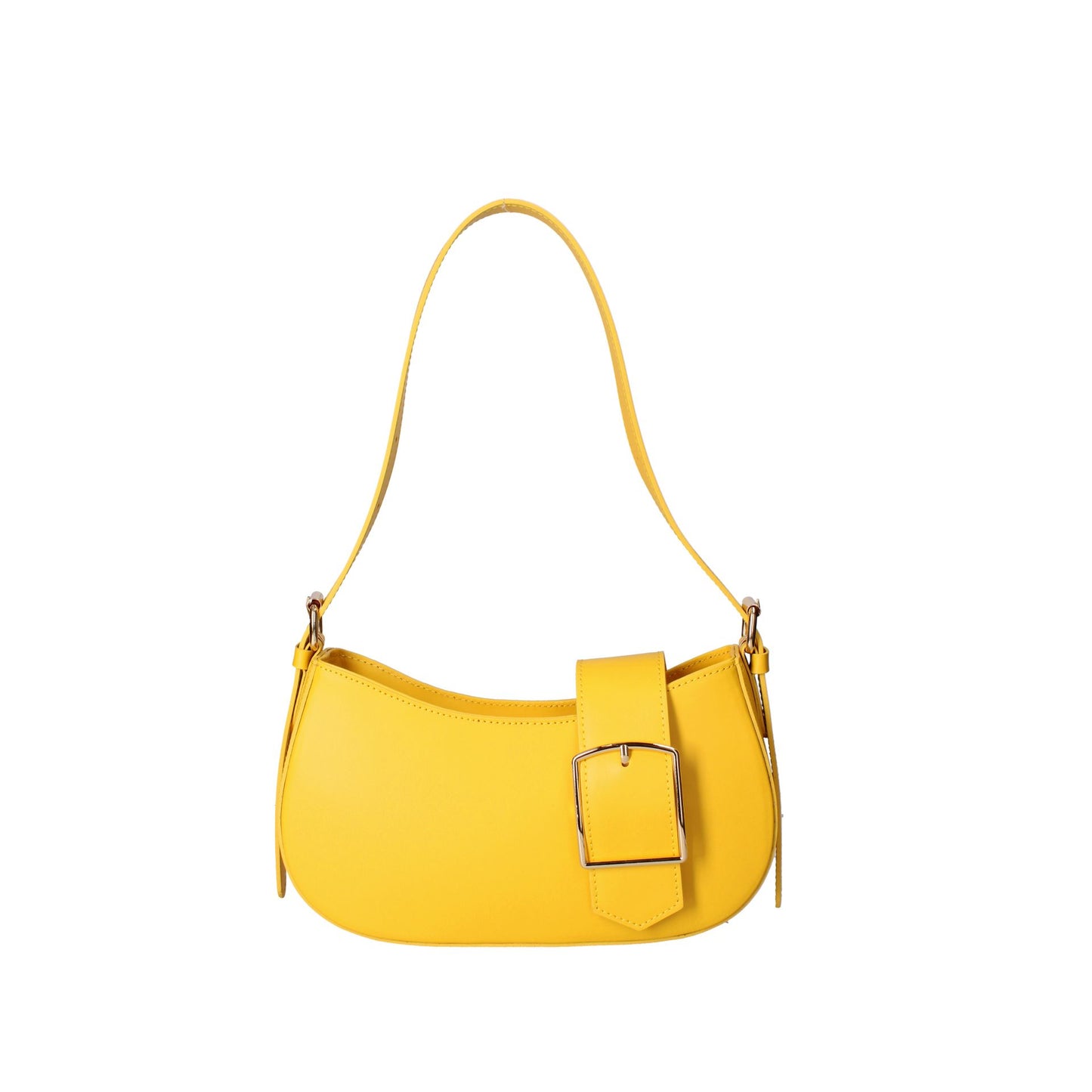 Roberta Rossi Chic Buckle Shoulder Bag - Sunflower Yellow