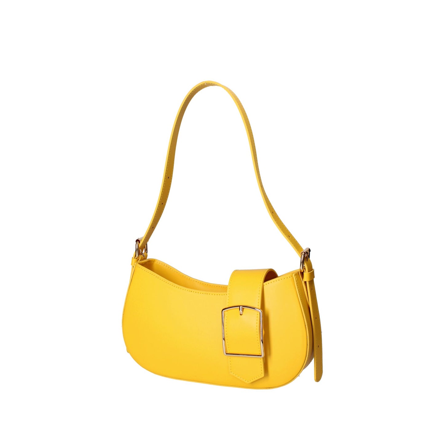 Roberta Rossi Chic Buckle Shoulder Bag - Sunflower Yellow