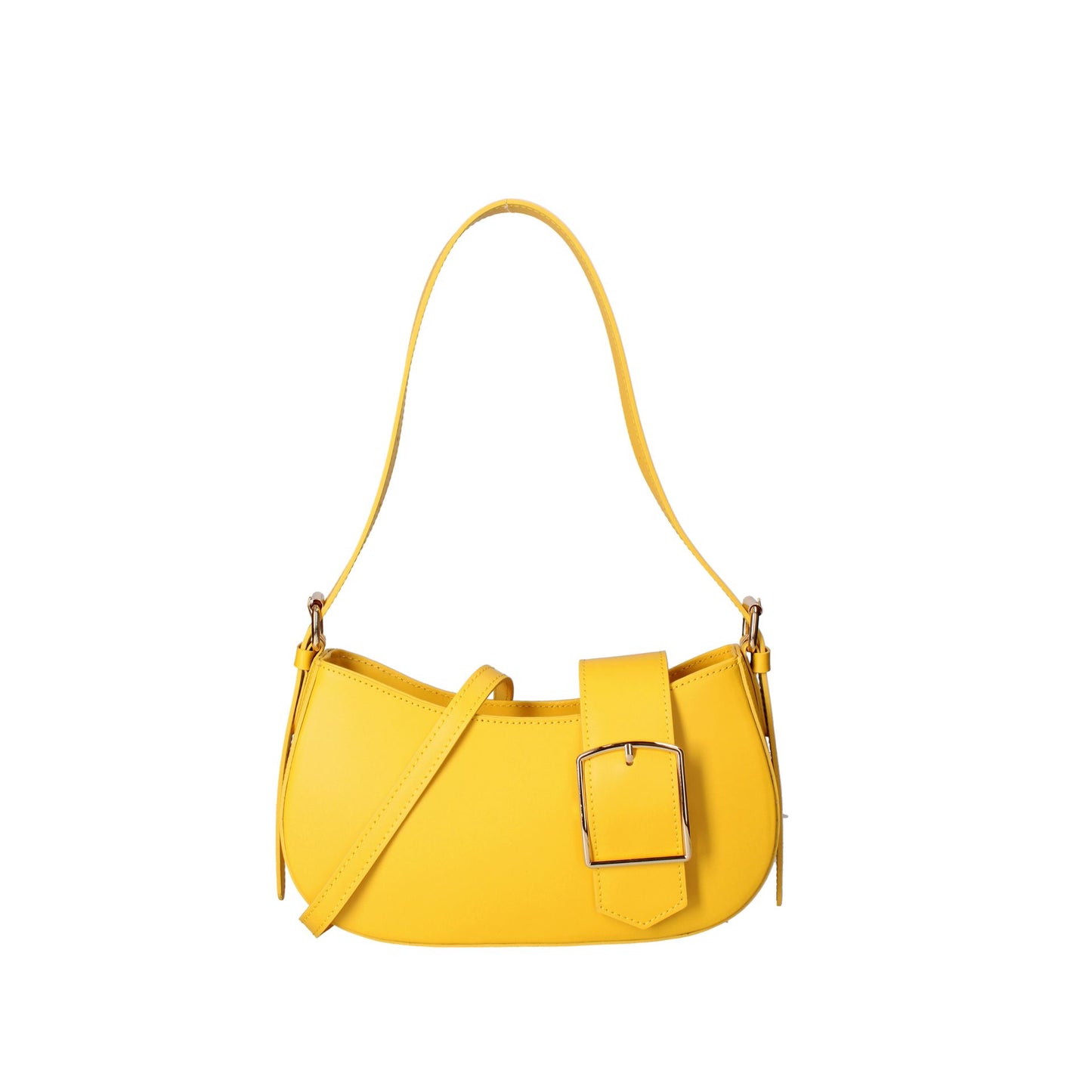 Roberta Rossi Chic Buckle Shoulder Bag - Sunflower Yellow