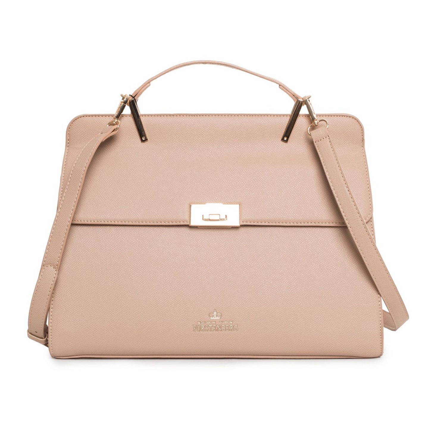 Egon Von Furstenberg Sandy Beige Classic Handbag