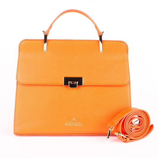 Egon Von Furstenberg Bright Tangerine Elegance Handbag