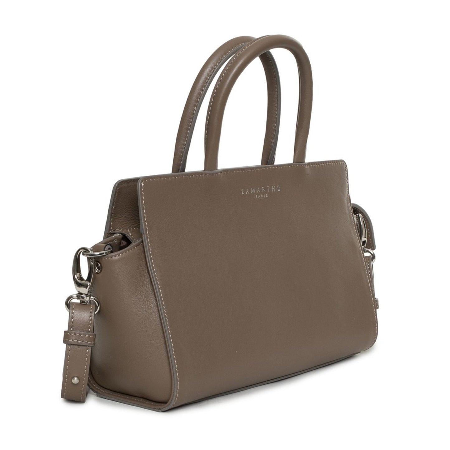 Lamarthe Classic Leather Satchel - brown